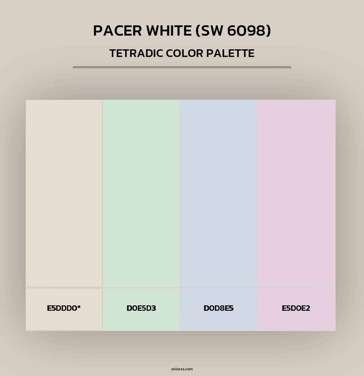 Pacer White (SW 6098) - Tetradic Color Palette
