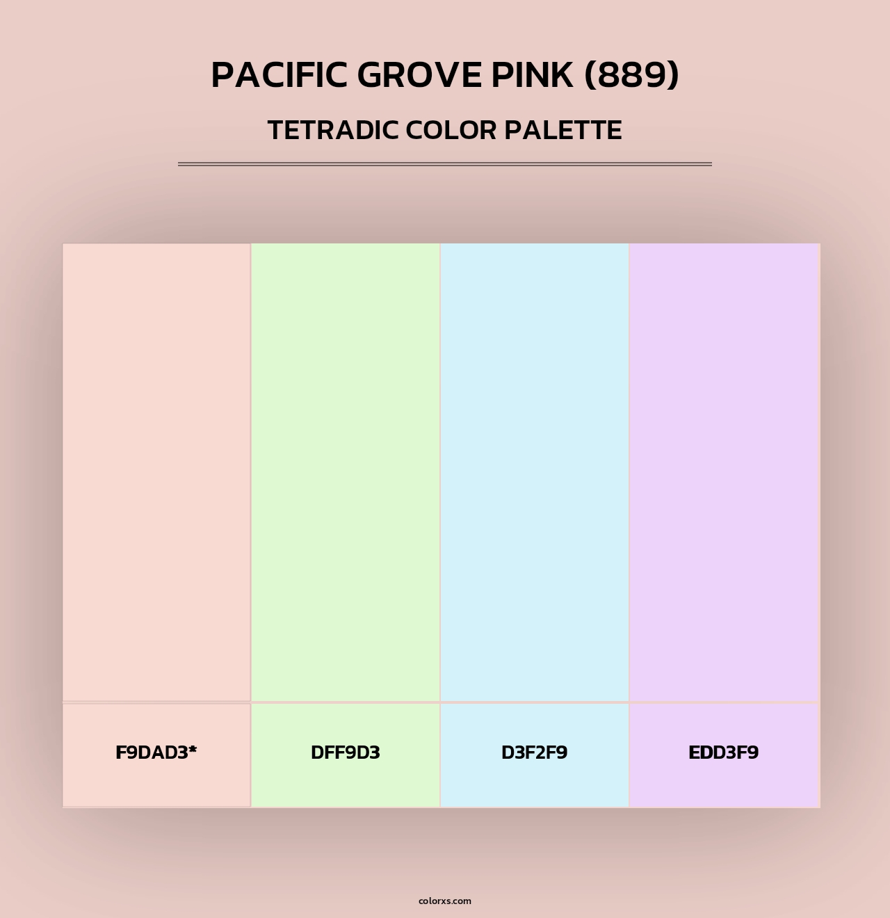 Pacific Grove Pink (889) - Tetradic Color Palette