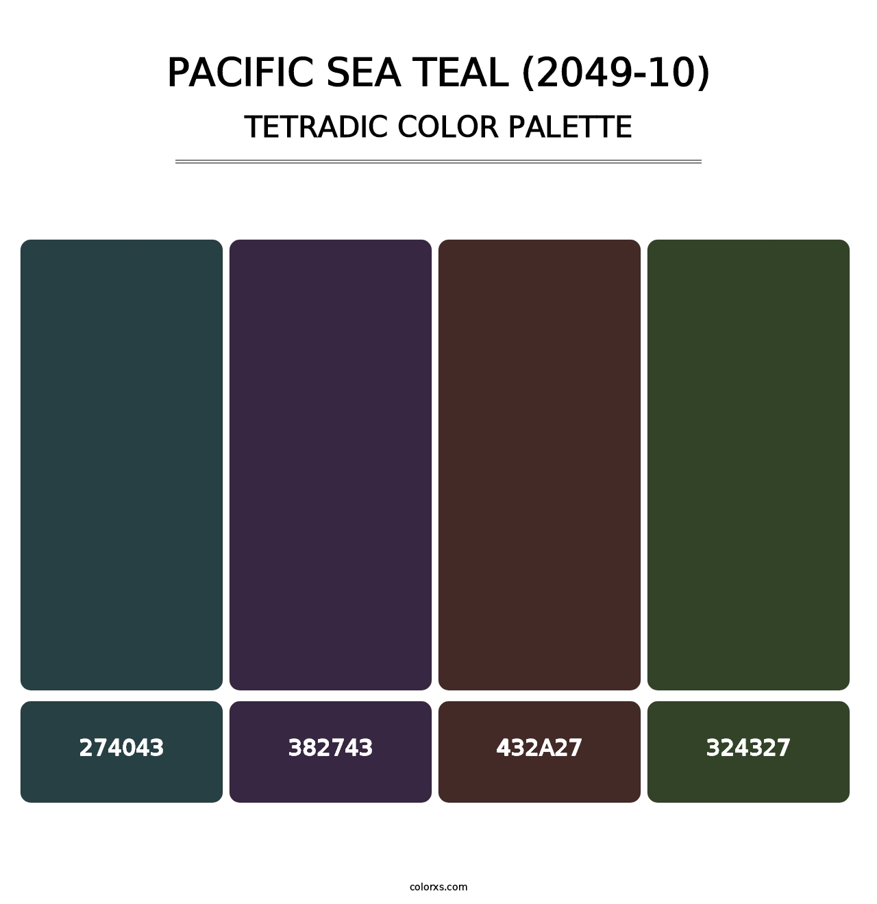 Pacific Sea Teal (2049-10) - Tetradic Color Palette