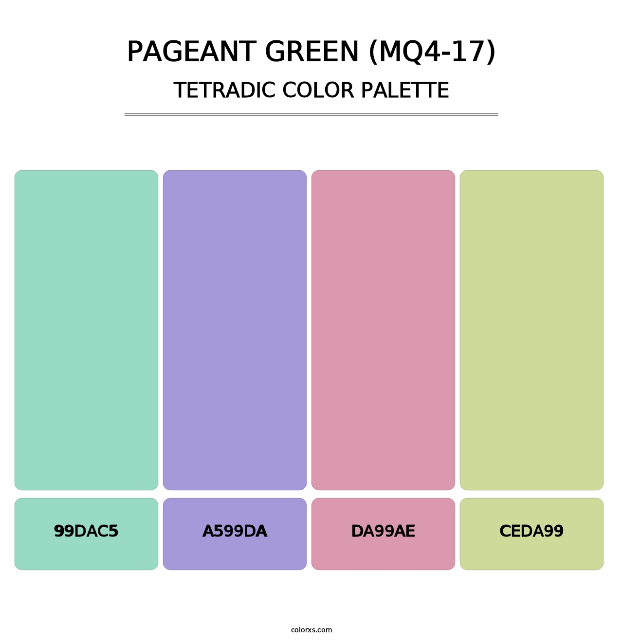 Pageant Green (MQ4-17) - Tetradic Color Palette