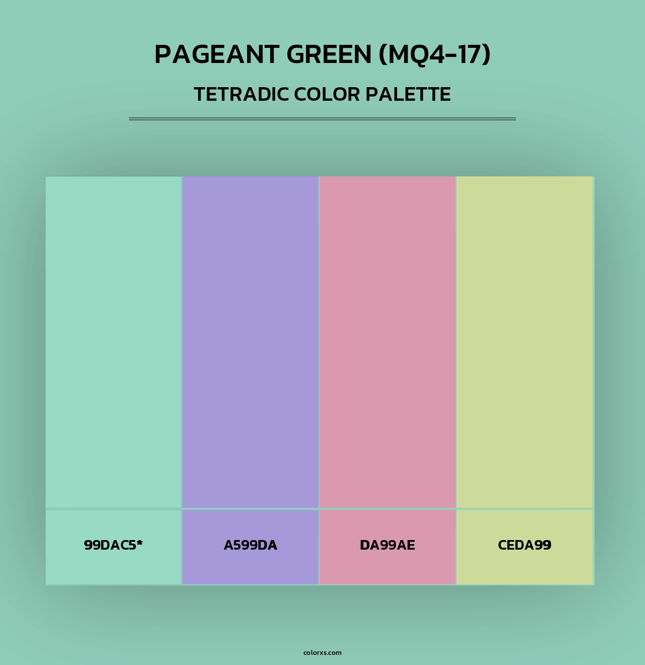 Pageant Green (MQ4-17) - Tetradic Color Palette