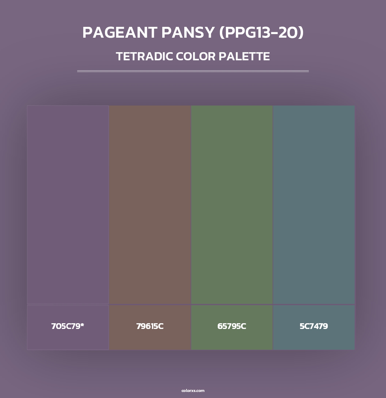 Pageant Pansy (PPG13-20) - Tetradic Color Palette