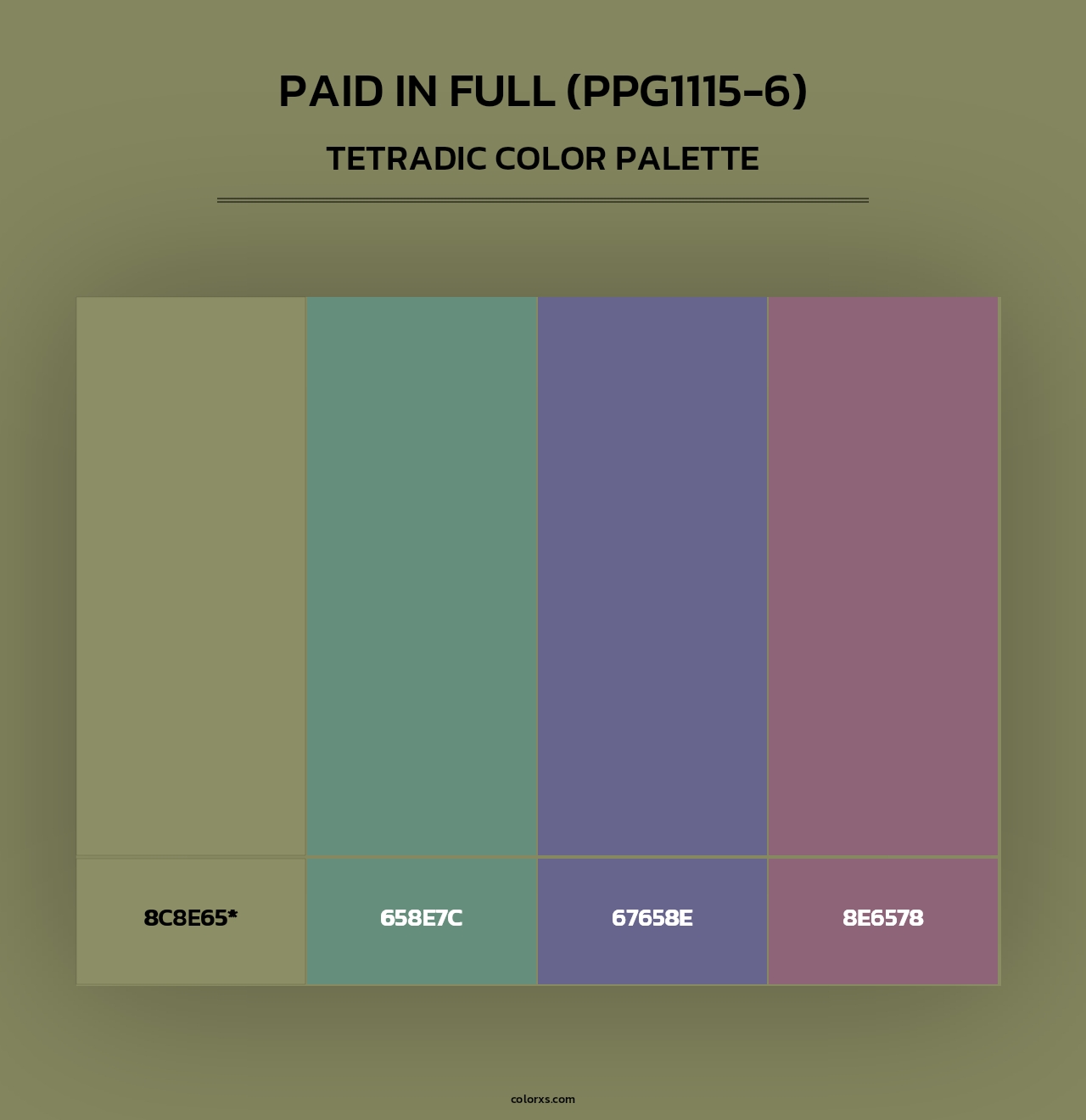 Paid In Full (PPG1115-6) - Tetradic Color Palette