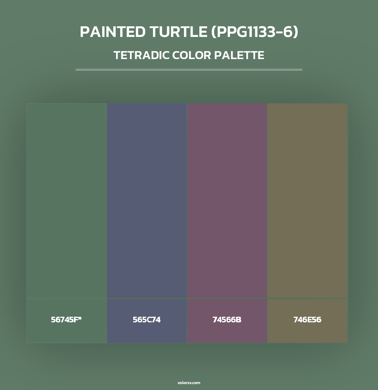 Painted Turtle (PPG1133-6) - Tetradic Color Palette