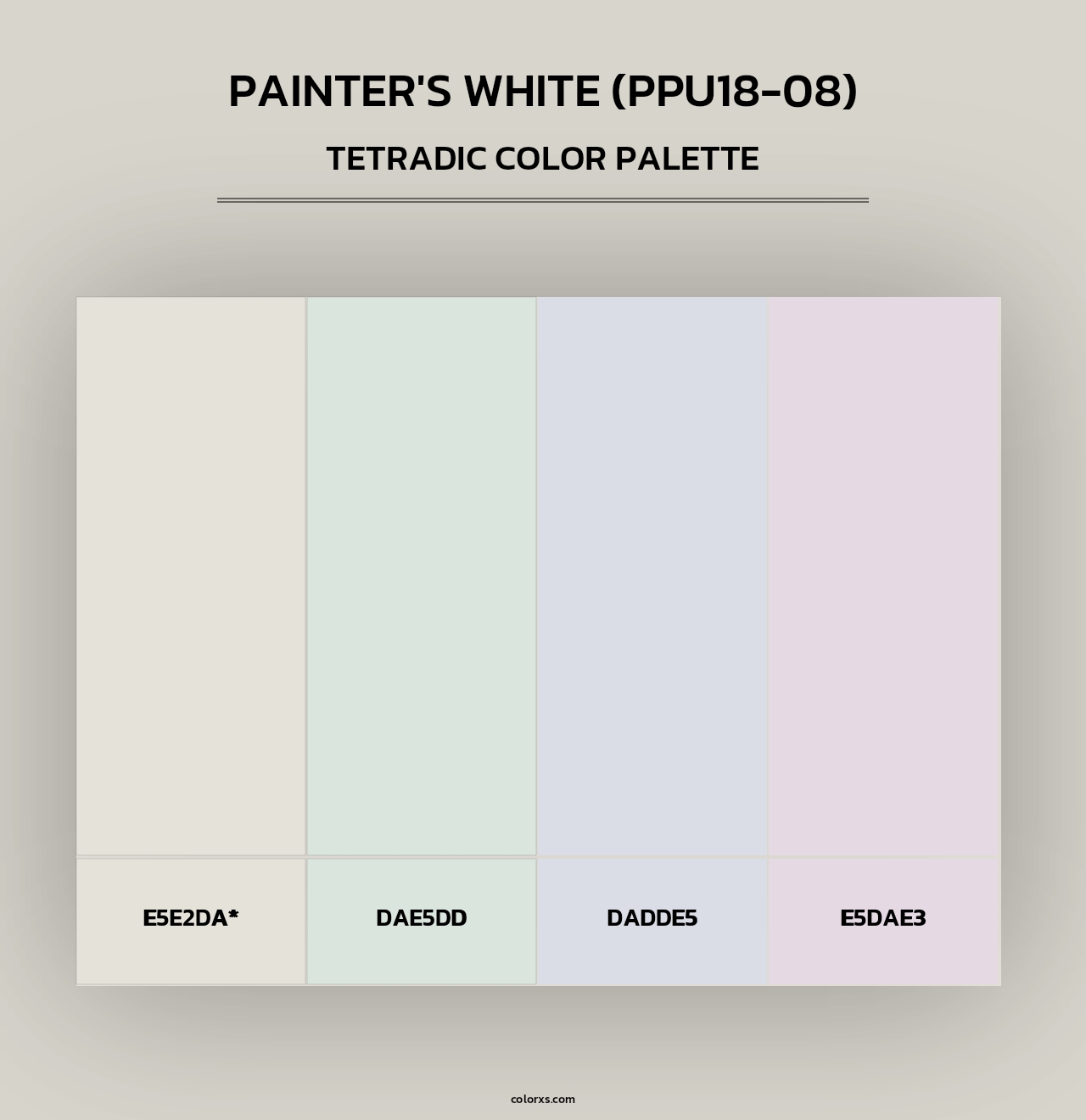 Painter'S White (PPU18-08) - Tetradic Color Palette