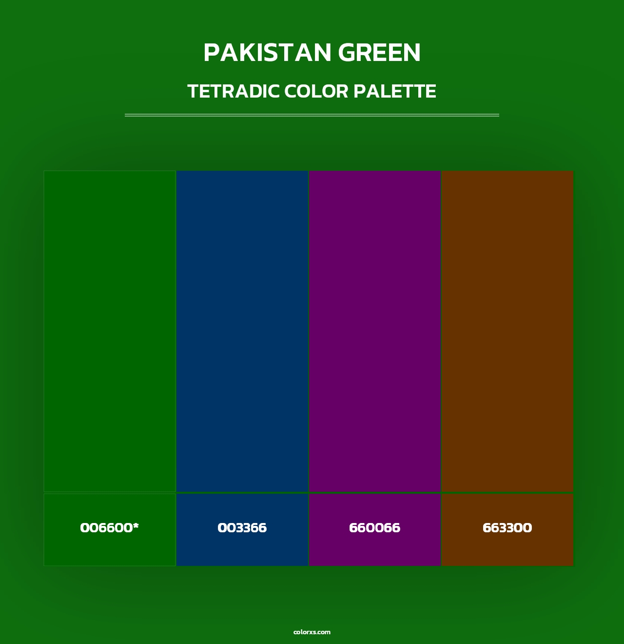 Pakistan Green - Tetradic Color Palette