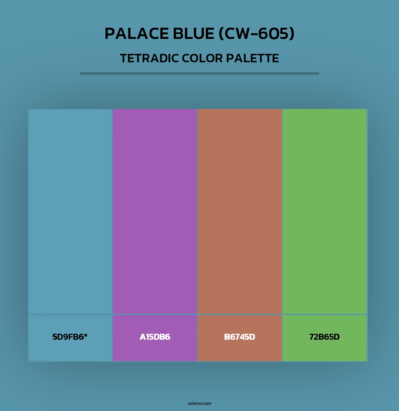 Palace Blue (CW-605) - Tetradic Color Palette
