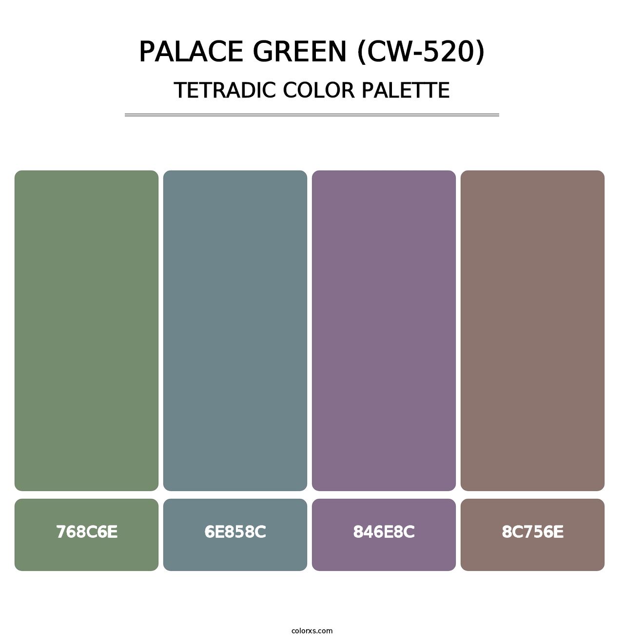 Palace Green (CW-520) - Tetradic Color Palette