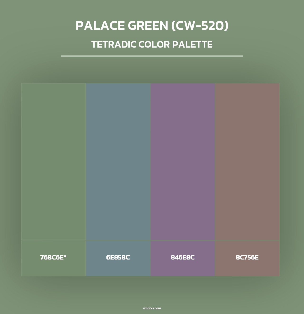 Palace Green (CW-520) - Tetradic Color Palette