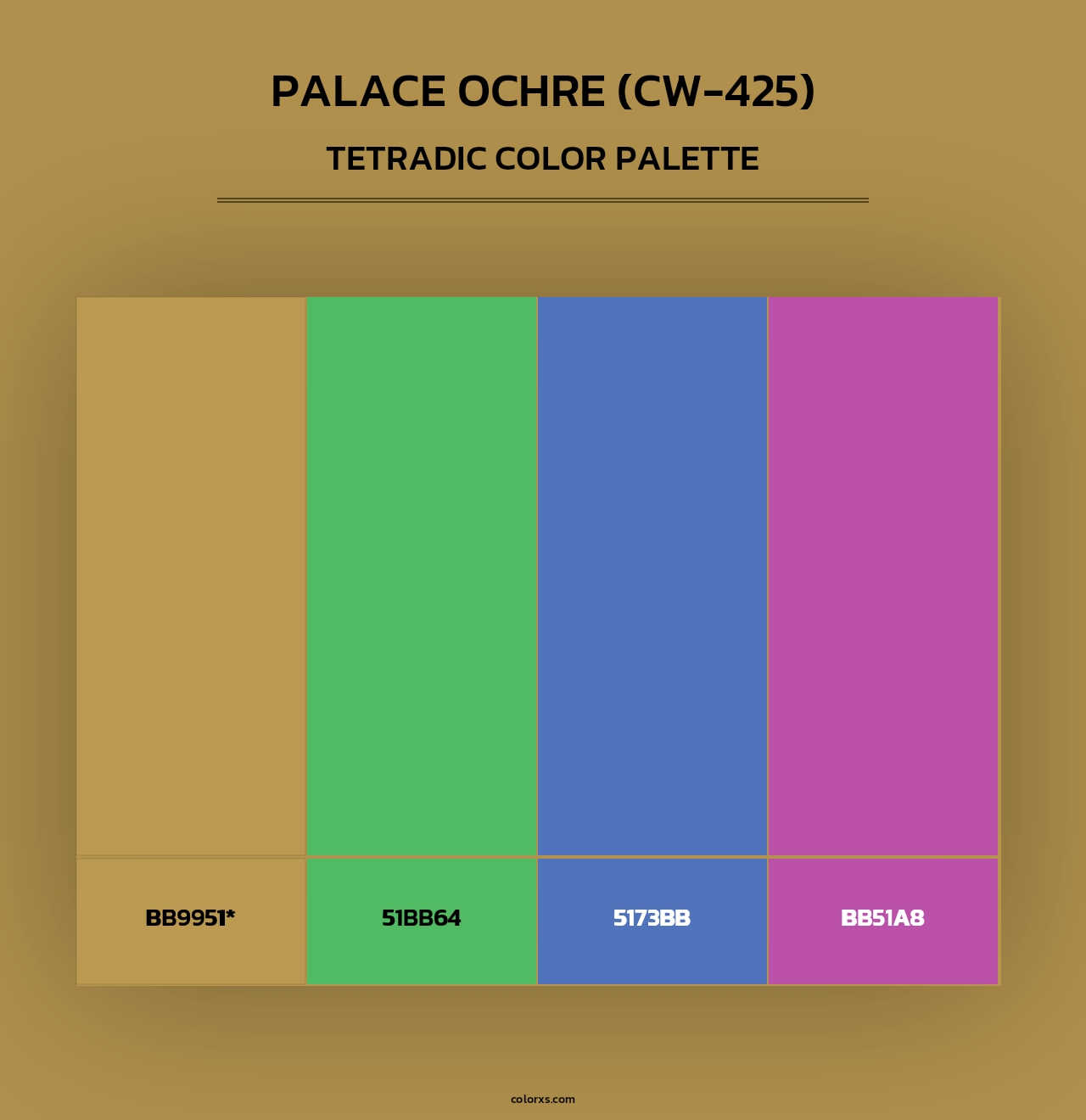 Palace Ochre (CW-425) - Tetradic Color Palette