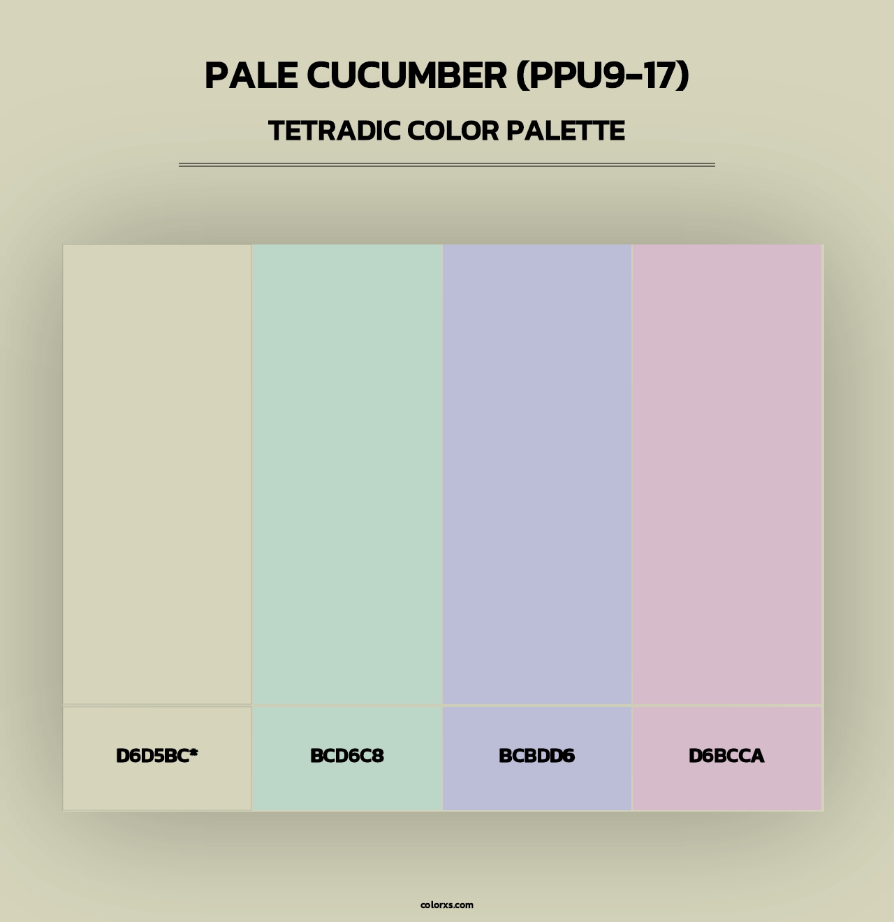Pale Cucumber (PPU9-17) - Tetradic Color Palette