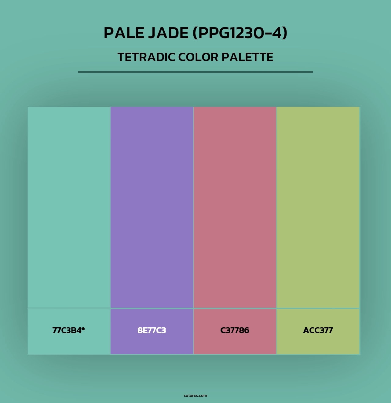 Pale Jade (PPG1230-4) - Tetradic Color Palette