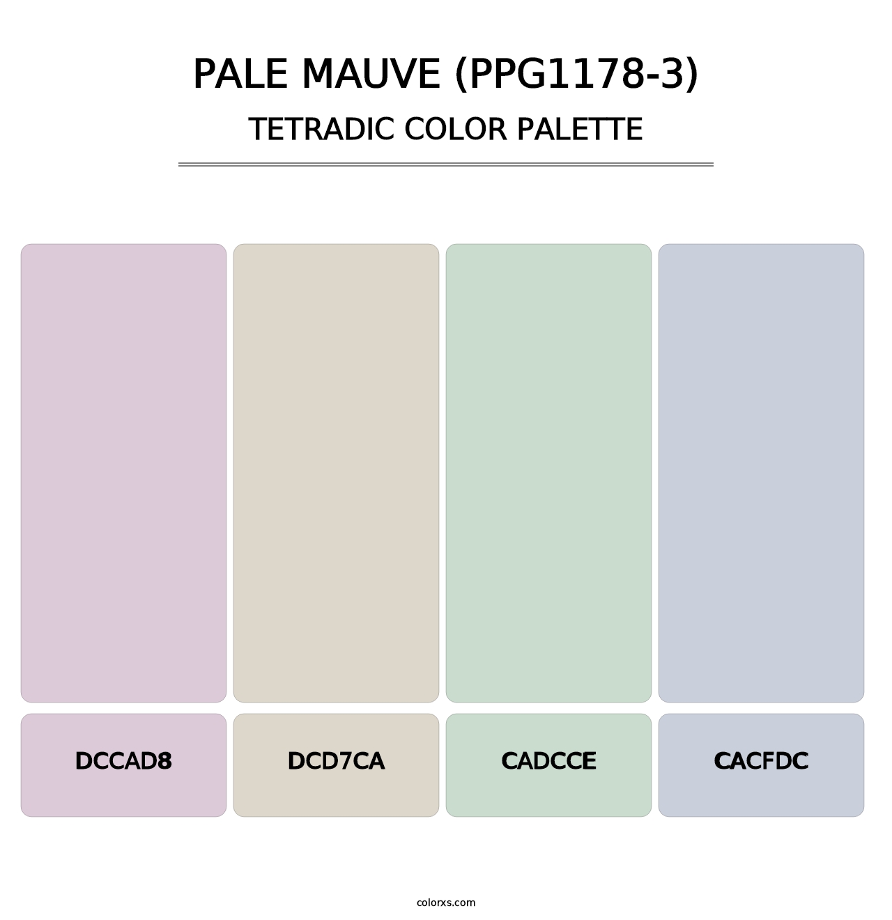 Pale Mauve (PPG1178-3) - Tetradic Color Palette