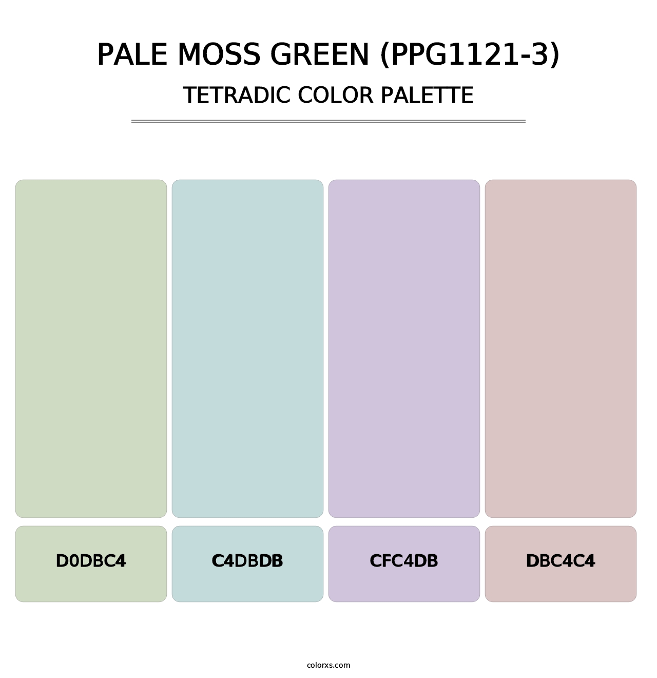 Pale Moss Green (PPG1121-3) - Tetradic Color Palette