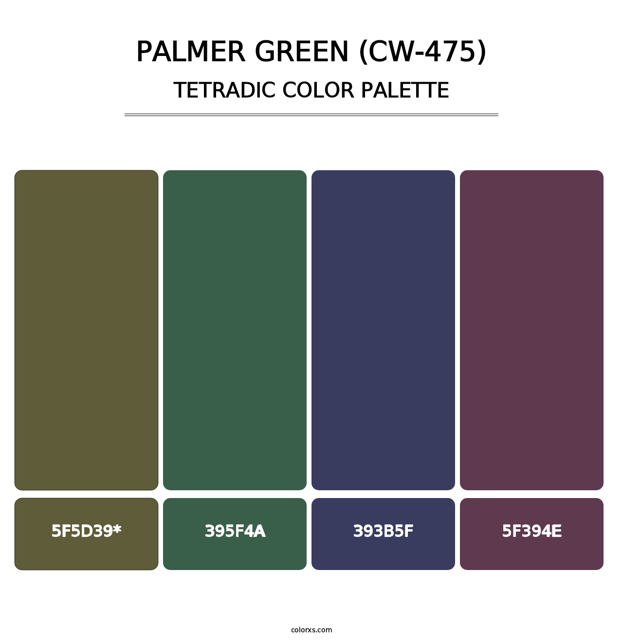 Palmer Green (CW-475) - Tetradic Color Palette