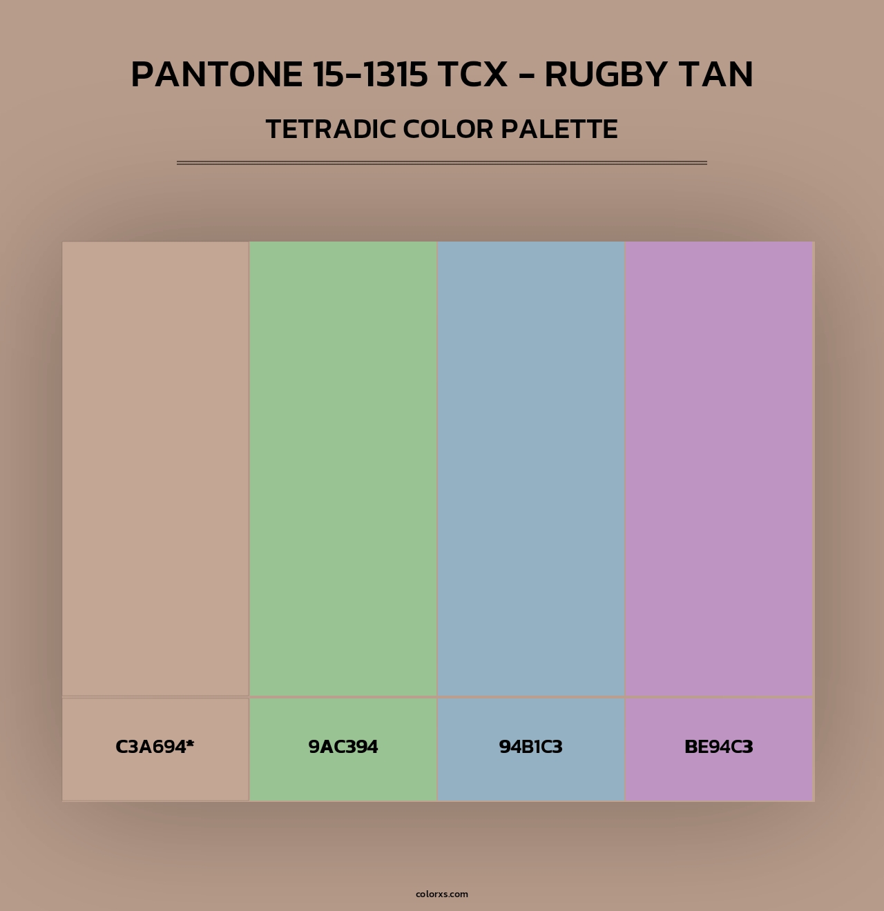 PANTONE 15-1315 TCX - Rugby Tan - Tetradic Color Palette