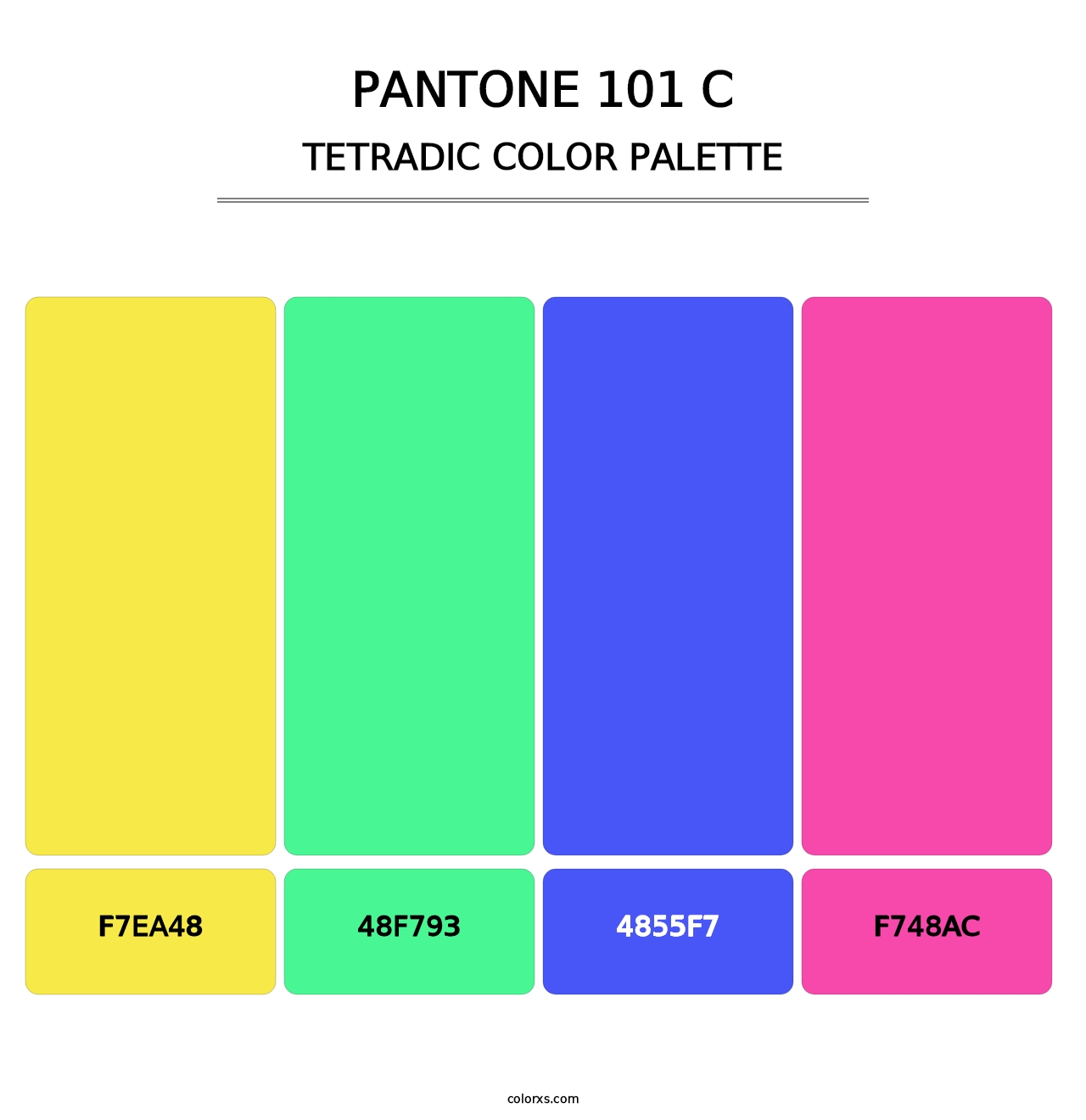 PANTONE 101 C - Tetradic Color Palette