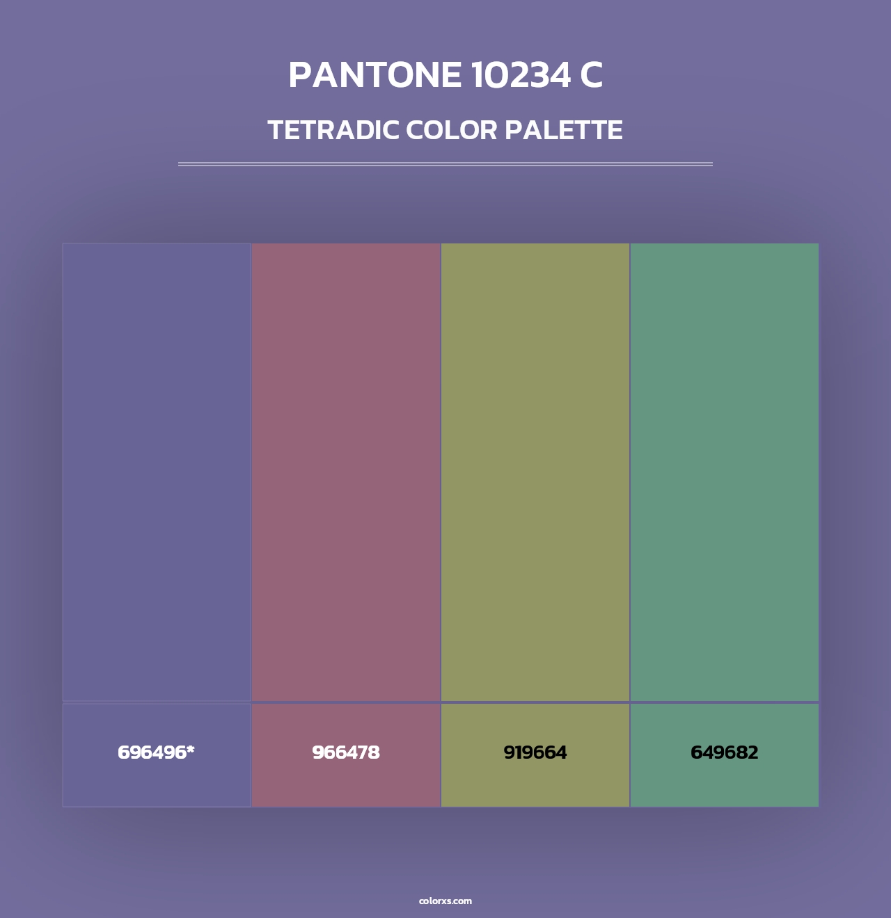 PANTONE 10234 C - Tetradic Color Palette