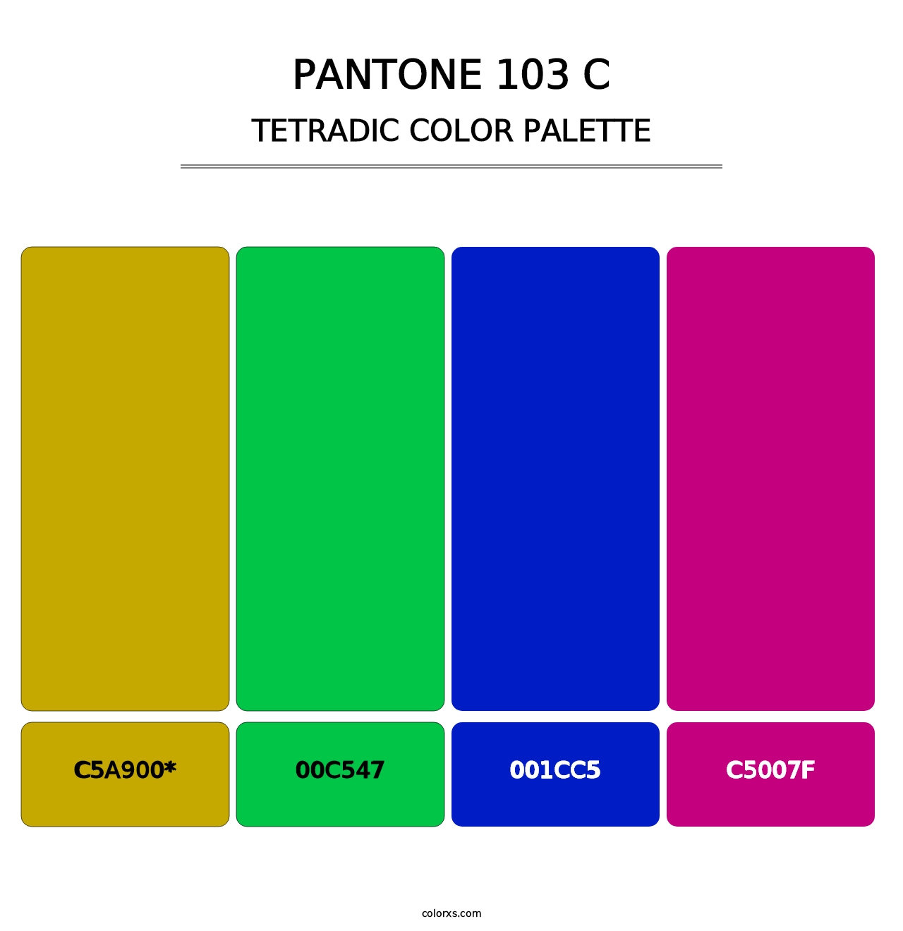 PANTONE 103 C - Tetradic Color Palette