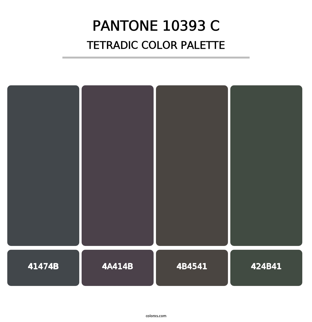 PANTONE 10393 C - Tetradic Color Palette