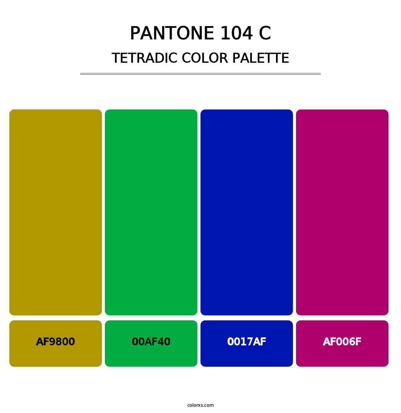 PANTONE 104 C - Tetradic Color Palette