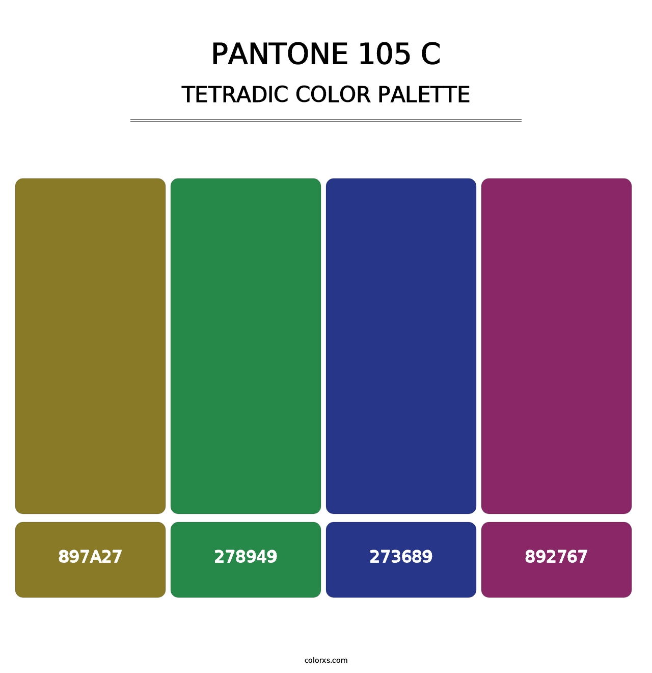PANTONE 105 C - Tetradic Color Palette