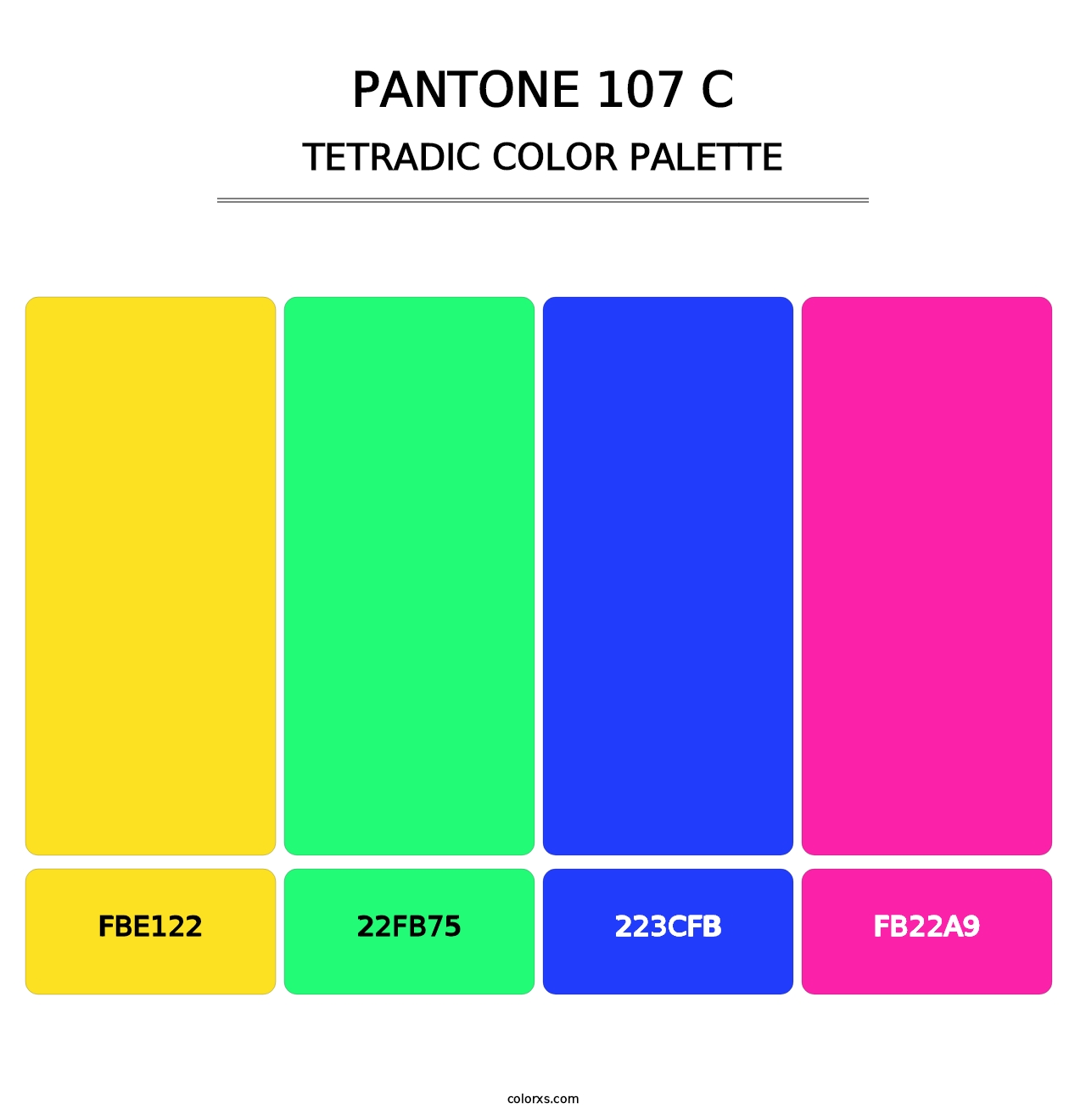 PANTONE 107 C - Tetradic Color Palette