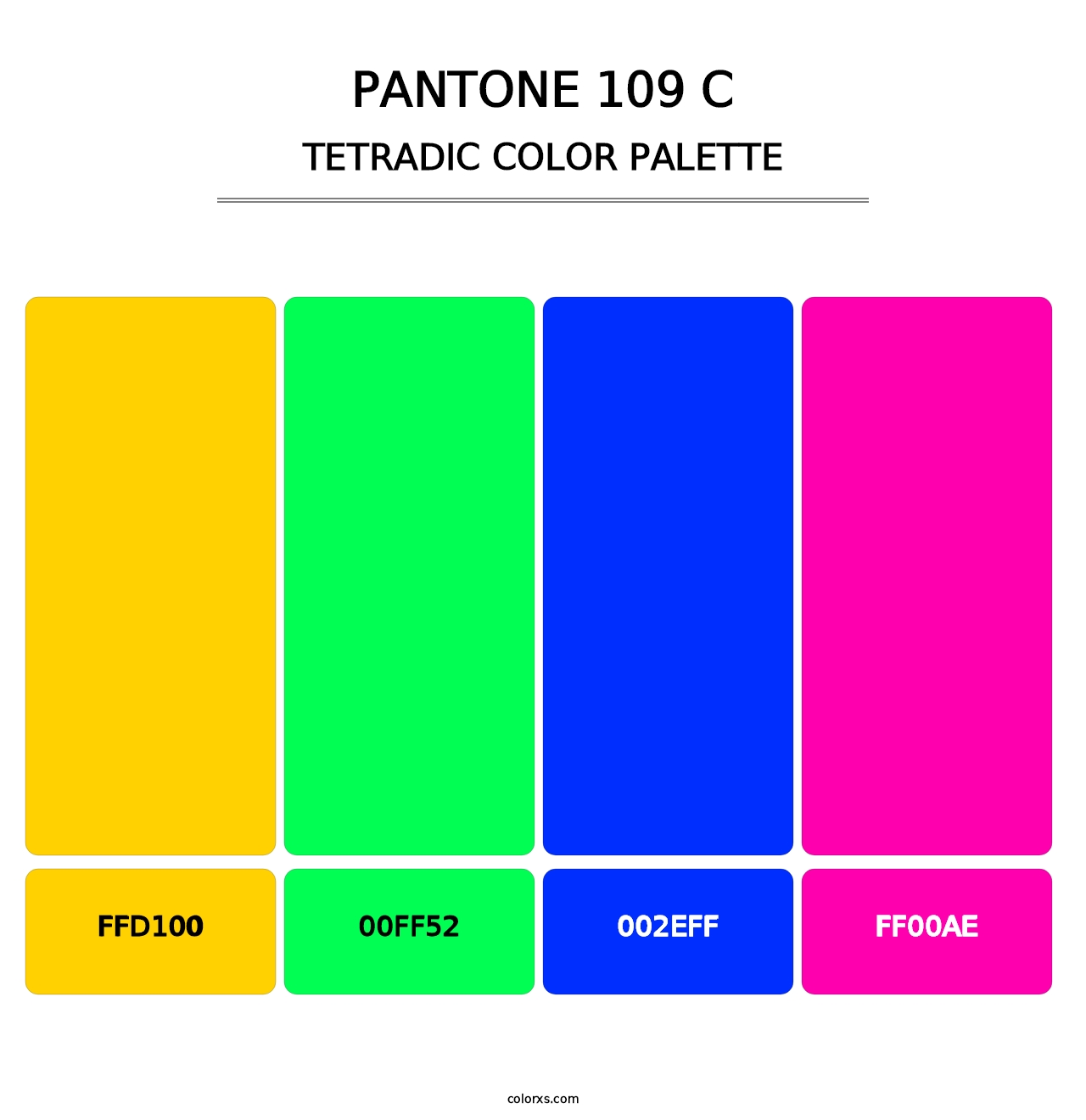 PANTONE 109 C - Tetradic Color Palette