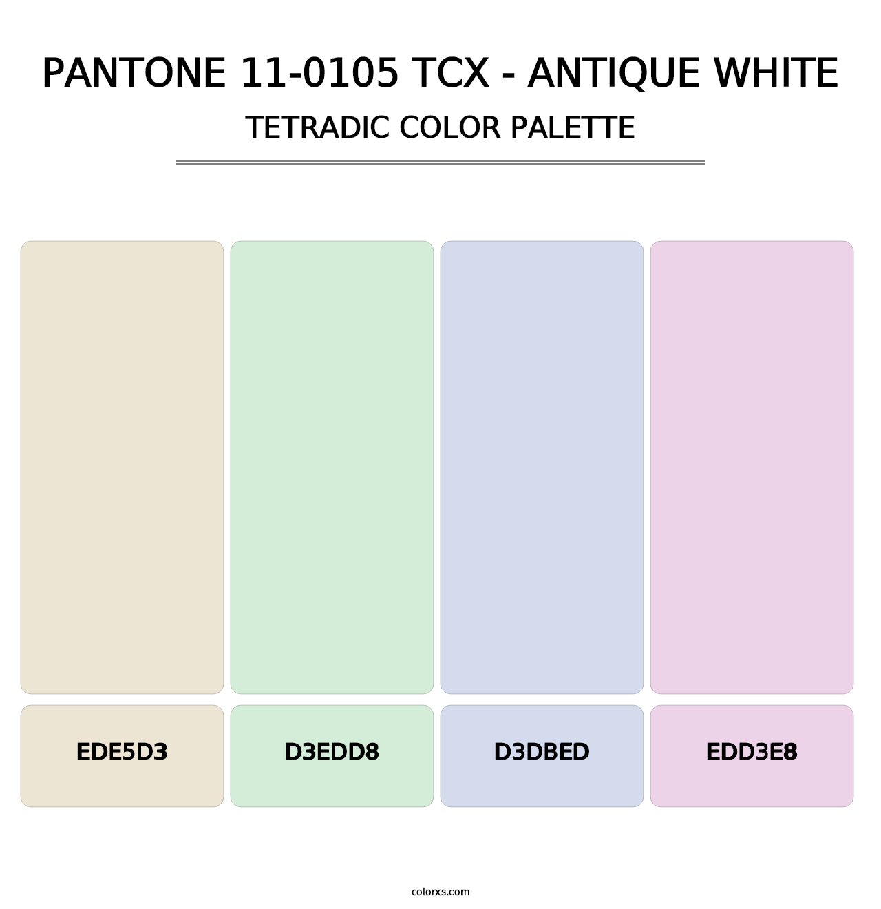 PANTONE 11-0105 TCX - Antique White - Tetradic Color Palette