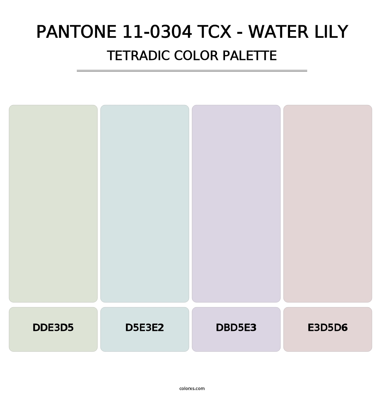 PANTONE 11-0304 TCX - Water Lily - Tetradic Color Palette