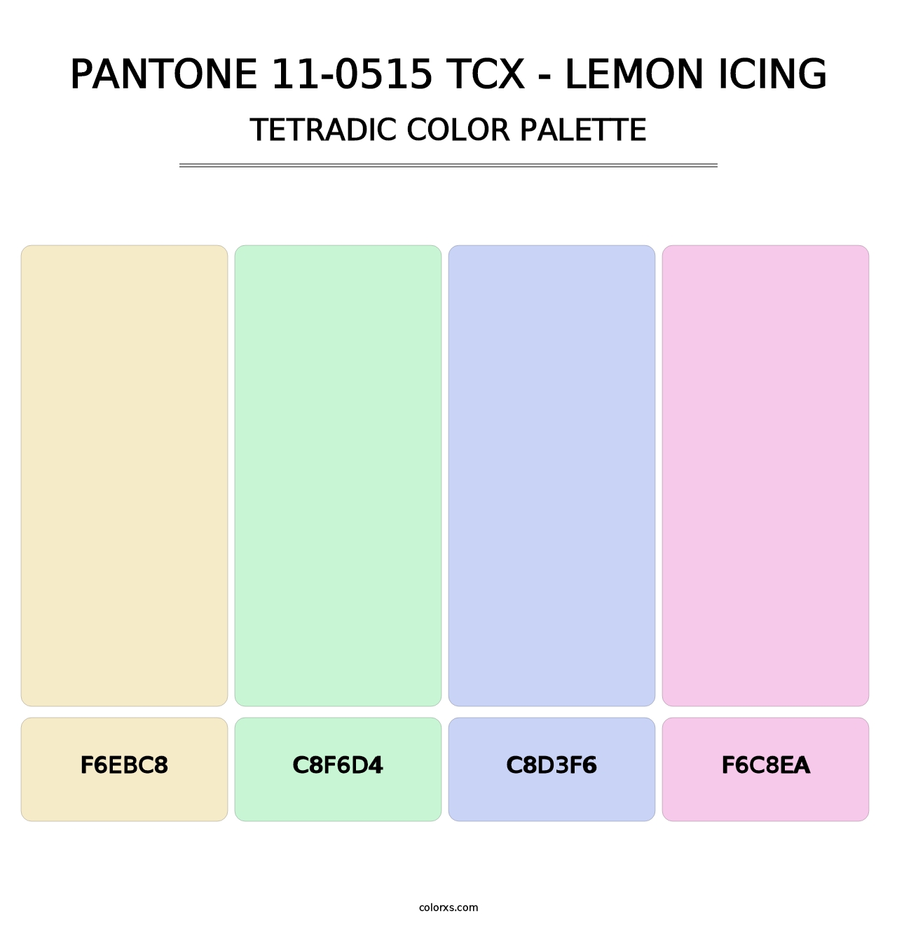 PANTONE 11-0515 TCX - Lemon Icing - Tetradic Color Palette