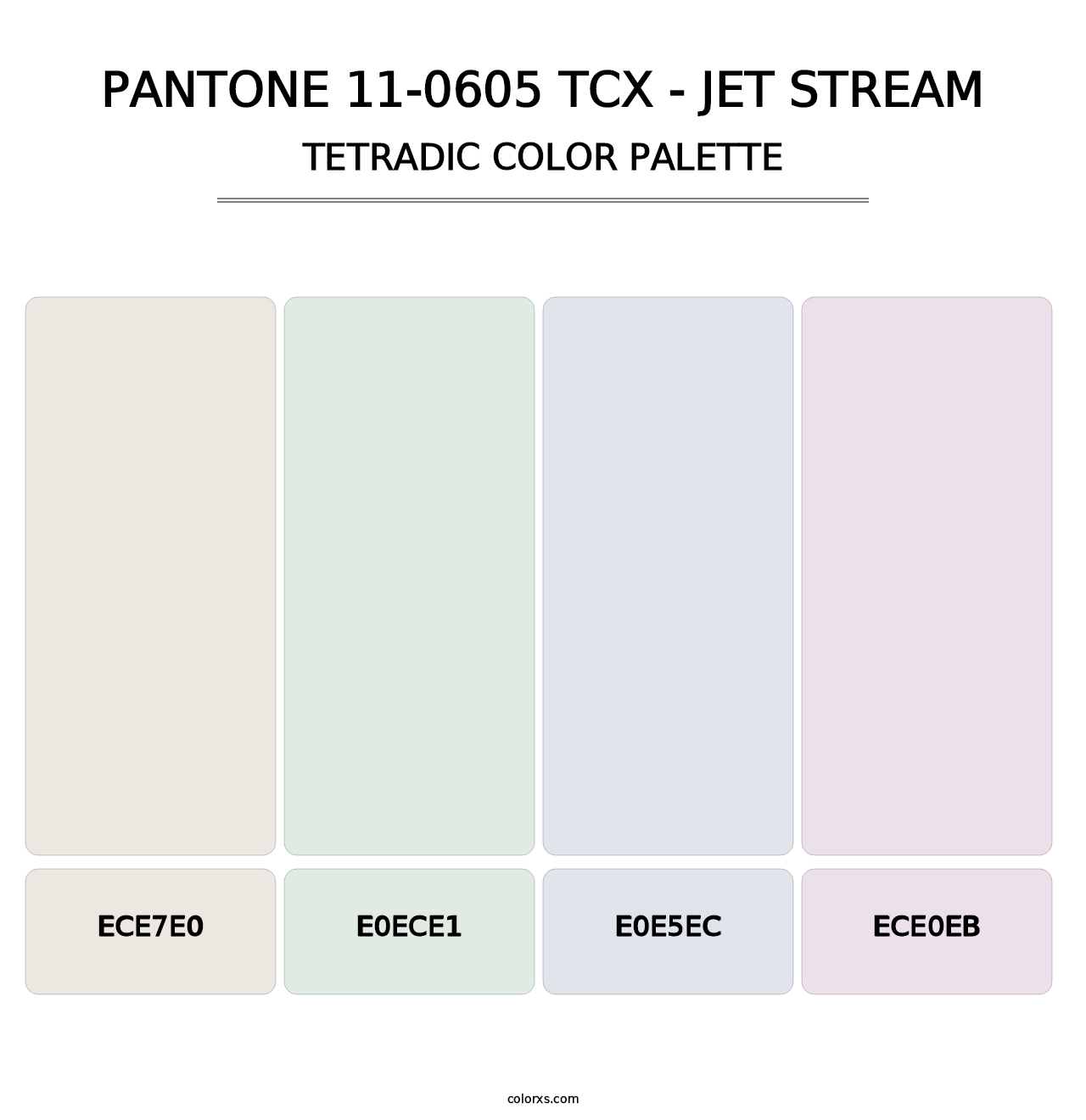 PANTONE 11-0605 TCX - Jet Stream - Tetradic Color Palette