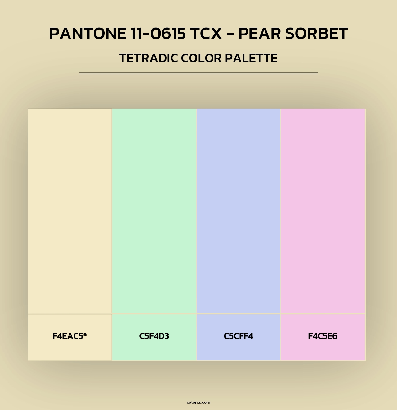 PANTONE 11-0615 TCX - Pear Sorbet - Tetradic Color Palette