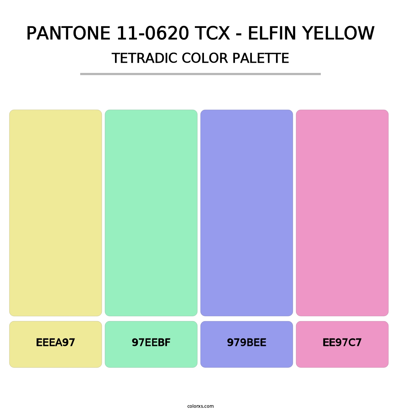 PANTONE 11-0620 TCX - Elfin Yellow - Tetradic Color Palette