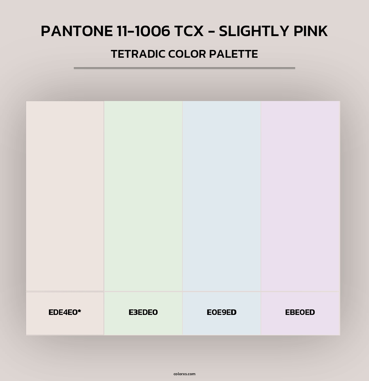 PANTONE 11-1006 TCX - Slightly Pink - Tetradic Color Palette