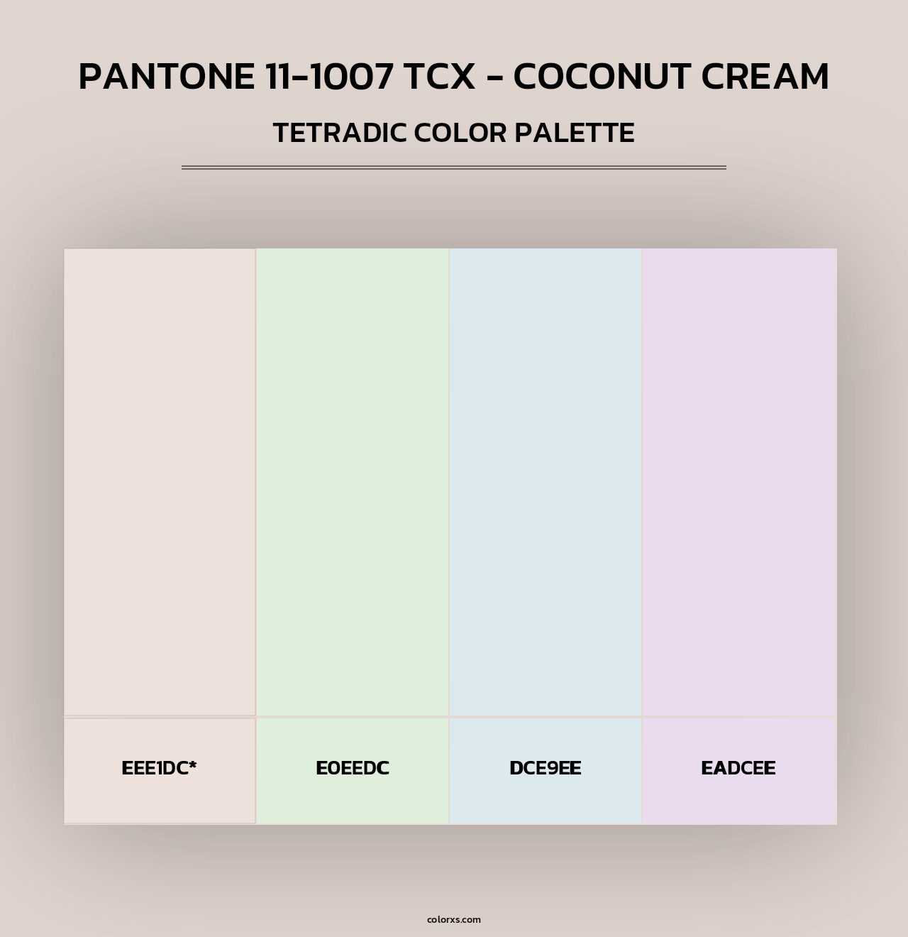 PANTONE 11-1007 TCX - Coconut Cream - Tetradic Color Palette