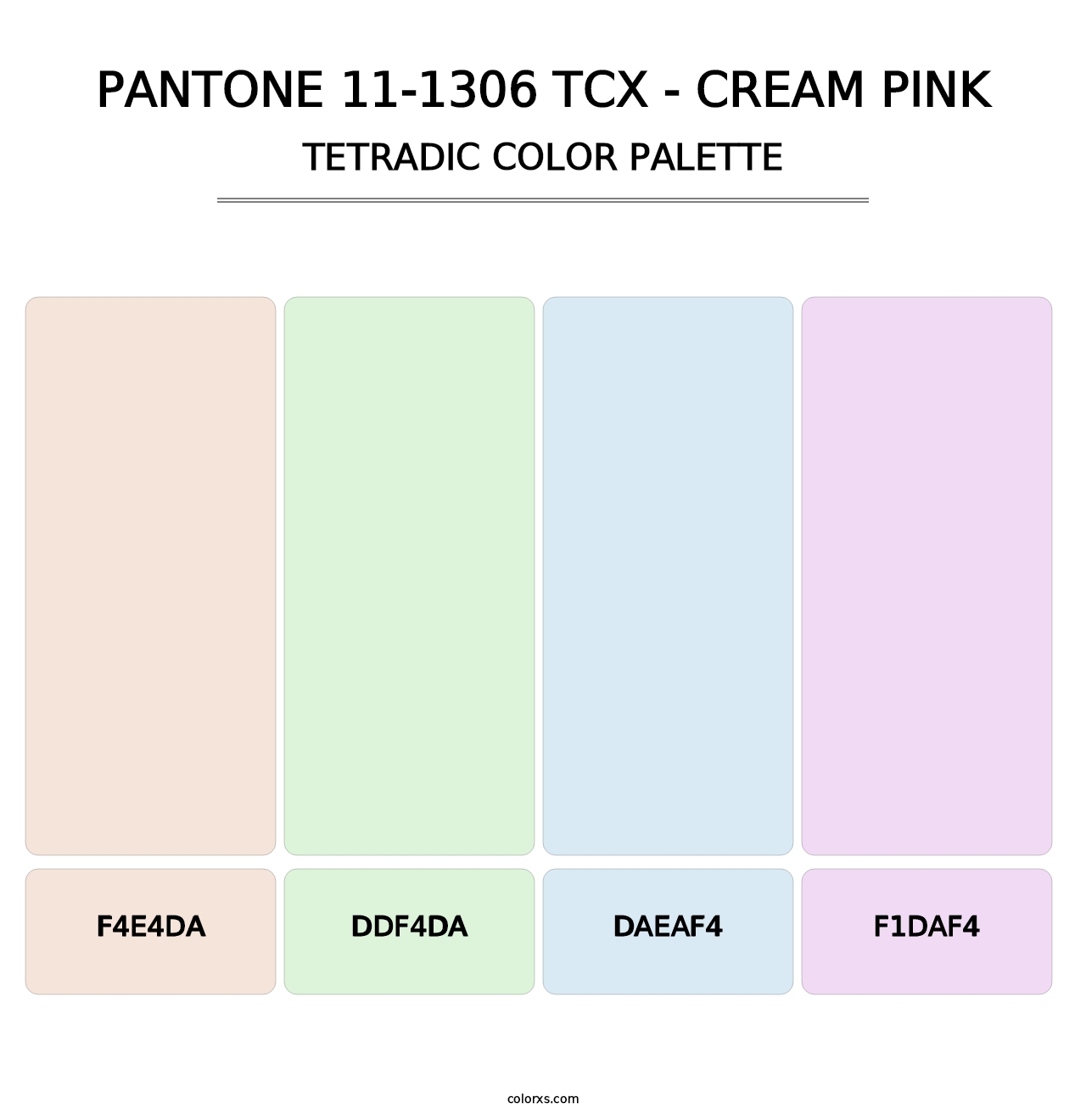 PANTONE 11-1306 TCX - Cream Pink - Tetradic Color Palette