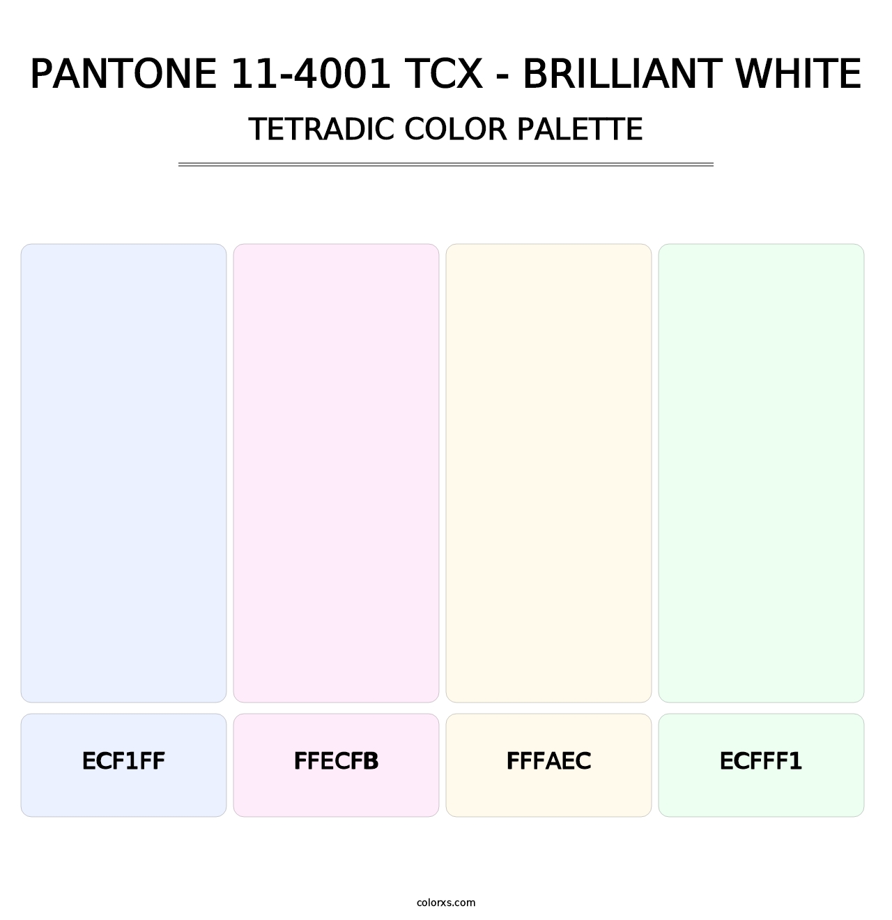 PANTONE 11-4001 TCX - Brilliant White - Tetradic Color Palette