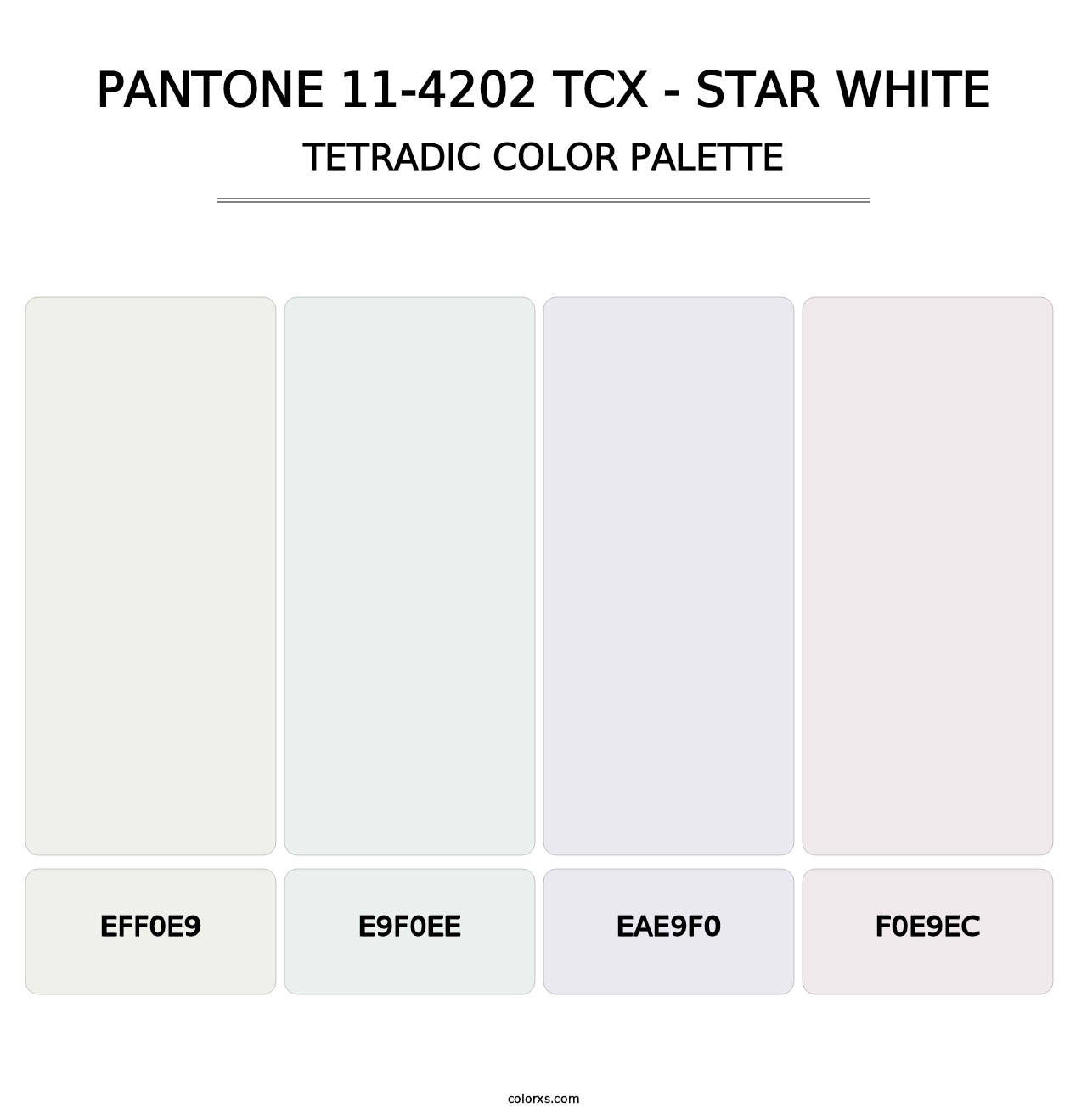 PANTONE 11-4202 TCX - Star White - Tetradic Color Palette