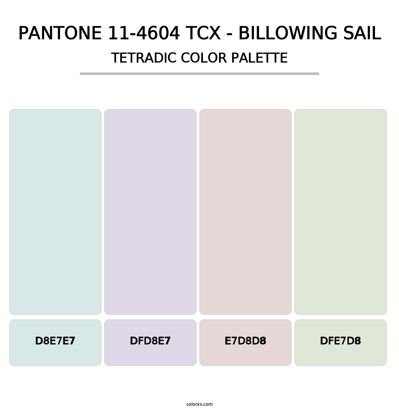 PANTONE 11-4604 TCX - Billowing Sail - Tetradic Color Palette