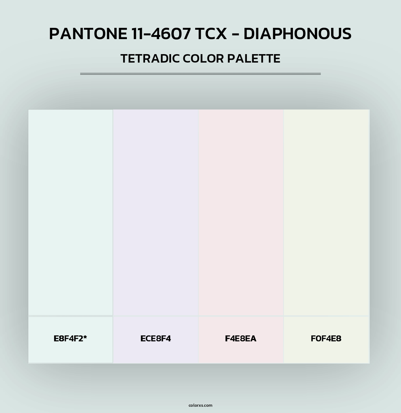 PANTONE 11-4607 TCX - Diaphonous - Tetradic Color Palette