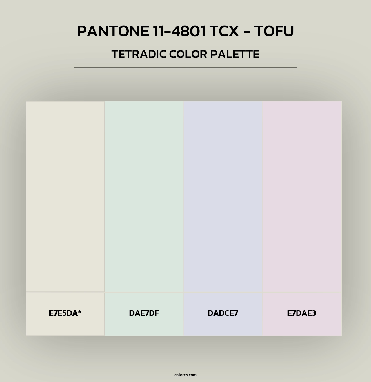 PANTONE 11-4801 TCX - Tofu - Tetradic Color Palette