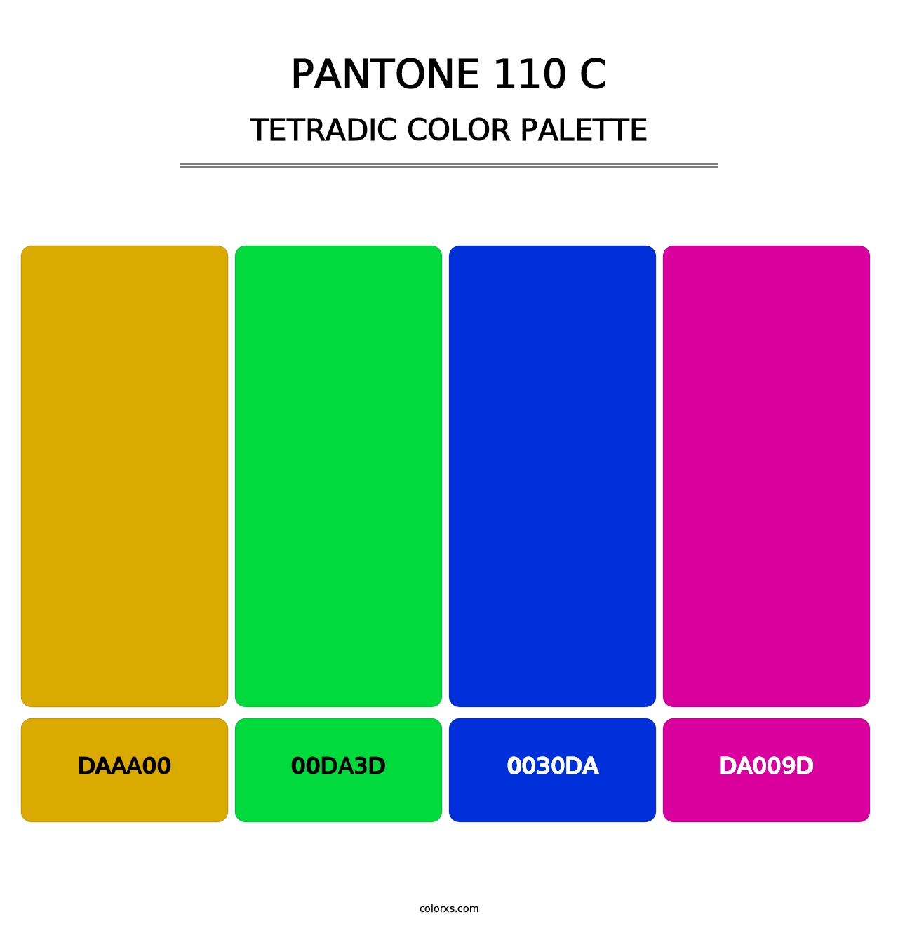 PANTONE 110 C - Tetradic Color Palette
