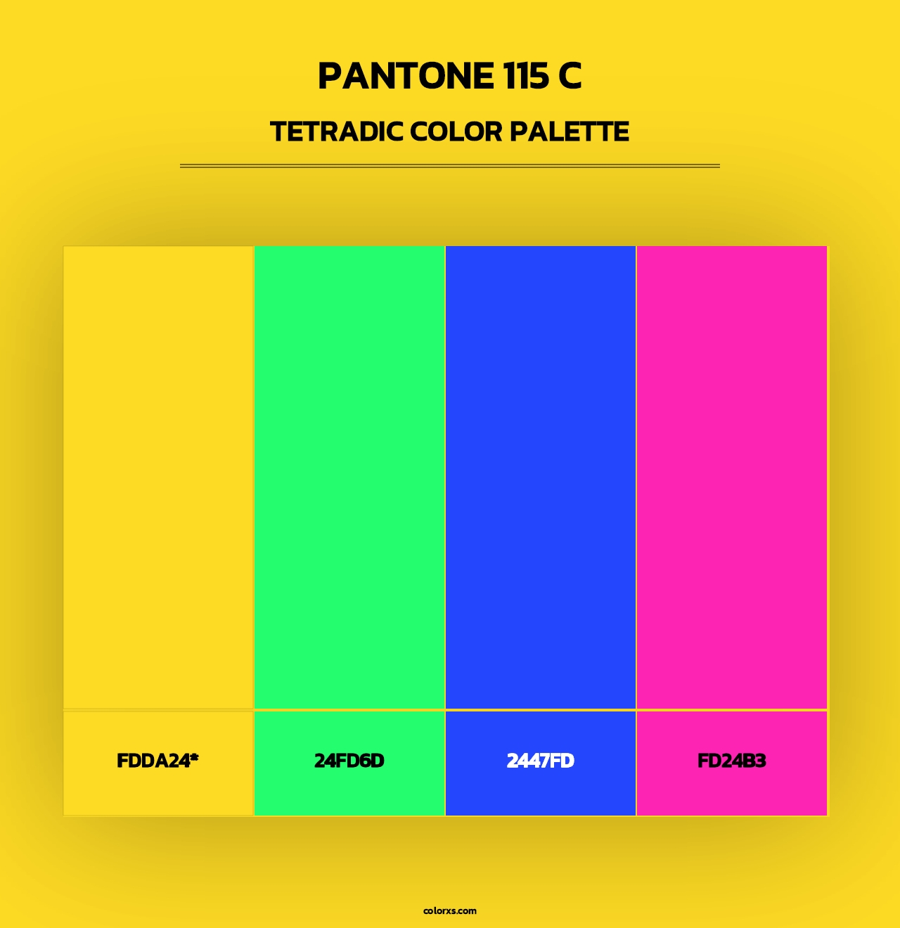 PANTONE 115 C - Tetradic Color Palette