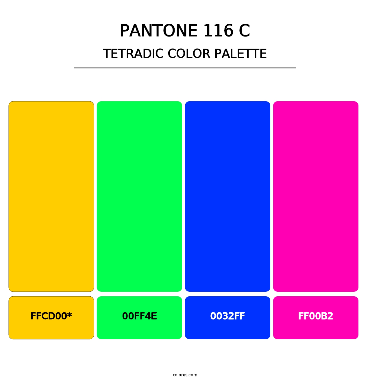 PANTONE 116 C - Tetradic Color Palette