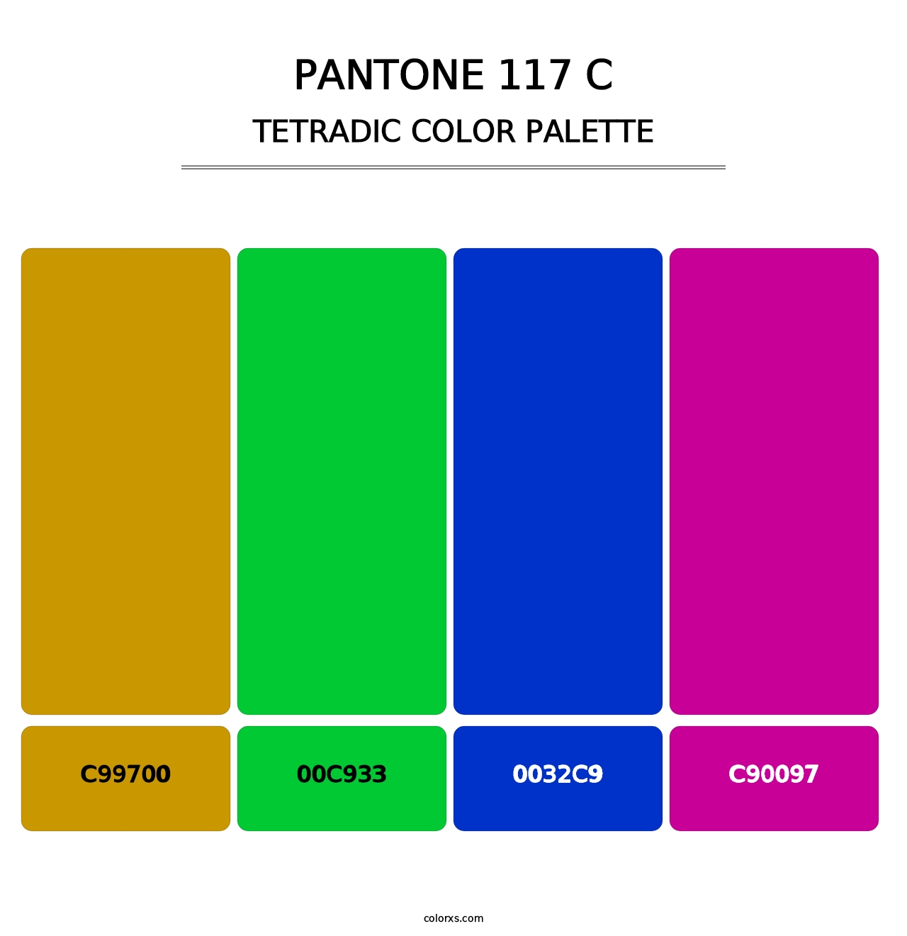 PANTONE 117 C - Tetradic Color Palette