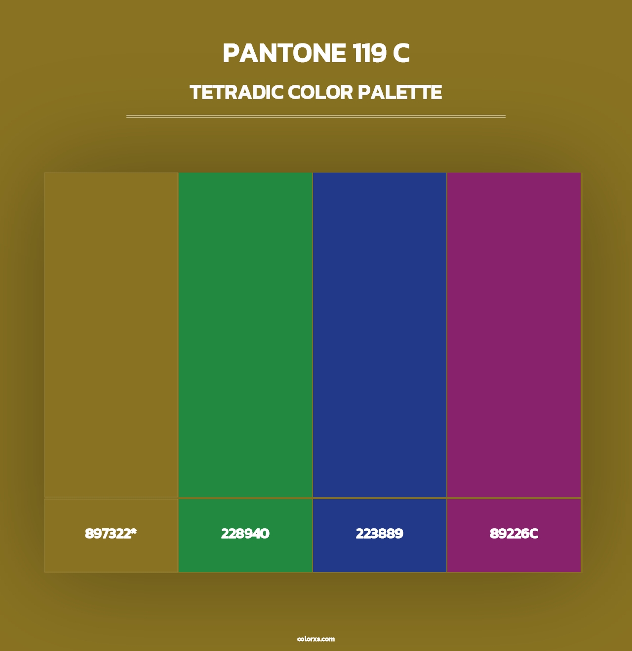 PANTONE 119 C - Tetradic Color Palette