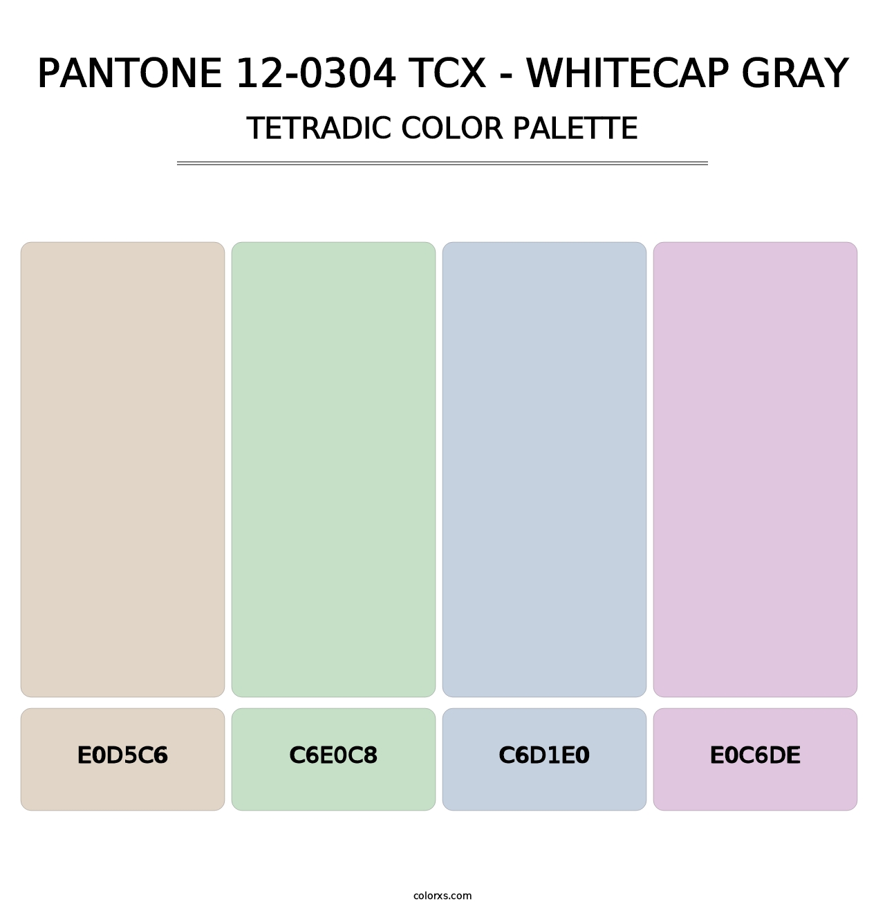 PANTONE 12-0304 TCX - Whitecap Gray - Tetradic Color Palette