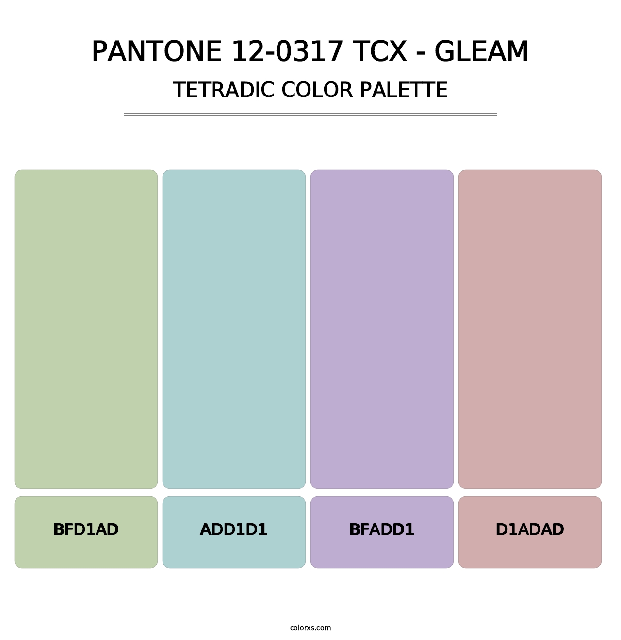 PANTONE 12-0317 TCX - Gleam - Tetradic Color Palette