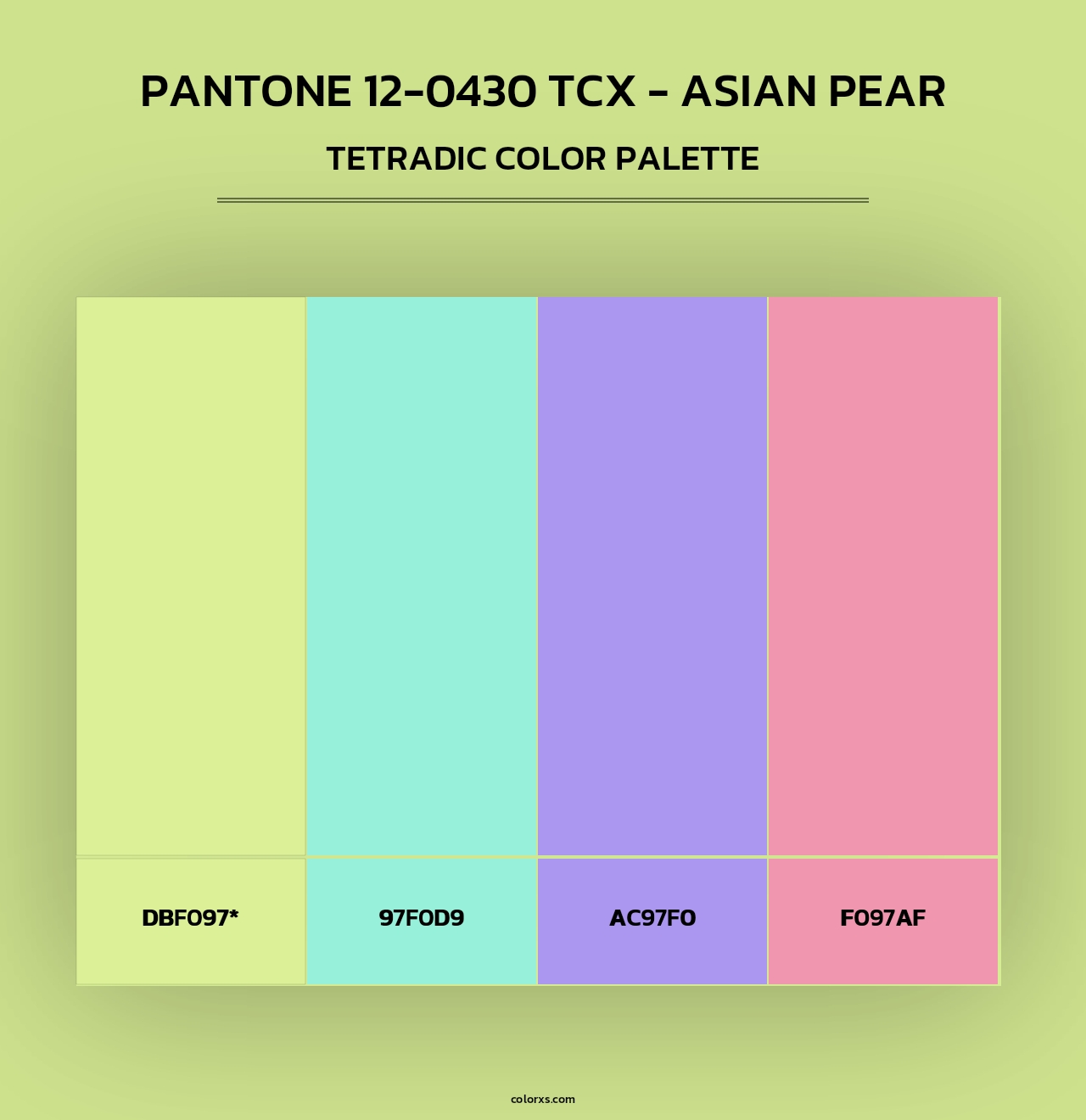 PANTONE 12-0430 TCX - Asian Pear - Tetradic Color Palette